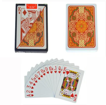 1 колода/54 шт ПВХ игральные карты водонепроницаемые игральные карты пластиковые покерные карты покер колода Whitle Gold Poker карты 57*88 мм карты - Цвет: 6828 Red