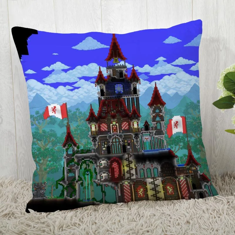 Custom Pillow Cases Terraria Square Pillowcase Christmas Zippered Cover 40*40cm 45*45cm(One Side) | Дом и сад