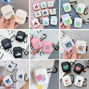 

Cute Cartoon Wireless Bluetooth Earphone aipods cases For Apple Airpods 1 2 Headset soft Silicone Protective Cover