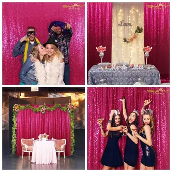 

Shinybeauty Hot Pink Sequin Backdrop Curtain Fuchsia Photobooth Backdrops Background Wedding Decoration-M190726