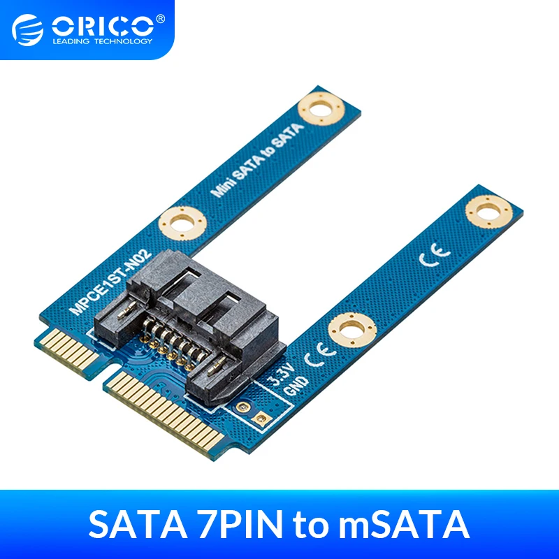 ORICO SATA 7PIN к адаптер mSATA плоский тип SSD SATA3.0 SATAIII протокол поддержка полной высоты