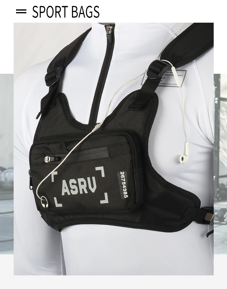 Detachable Running Bag Sports Chest Rig Vest Portable Tactical Marathon Accessories Gym Training Waist Pack Trail Run Streetwear