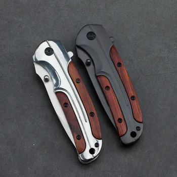 

SDIYABEIZ Folding Knife 7Cr14Mov Blade Rosewood Steel Handle Survival Pocket Knives Outdoor Hunting Tools Camping Knife