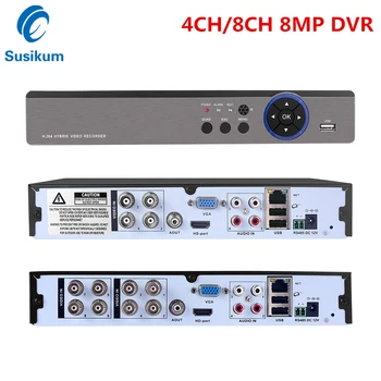 

4CH 8CH 8MP 4K DVR Hybird NVR Xmeye APP Metal Case 8Megapixel AHD Video Recorder Support RS485