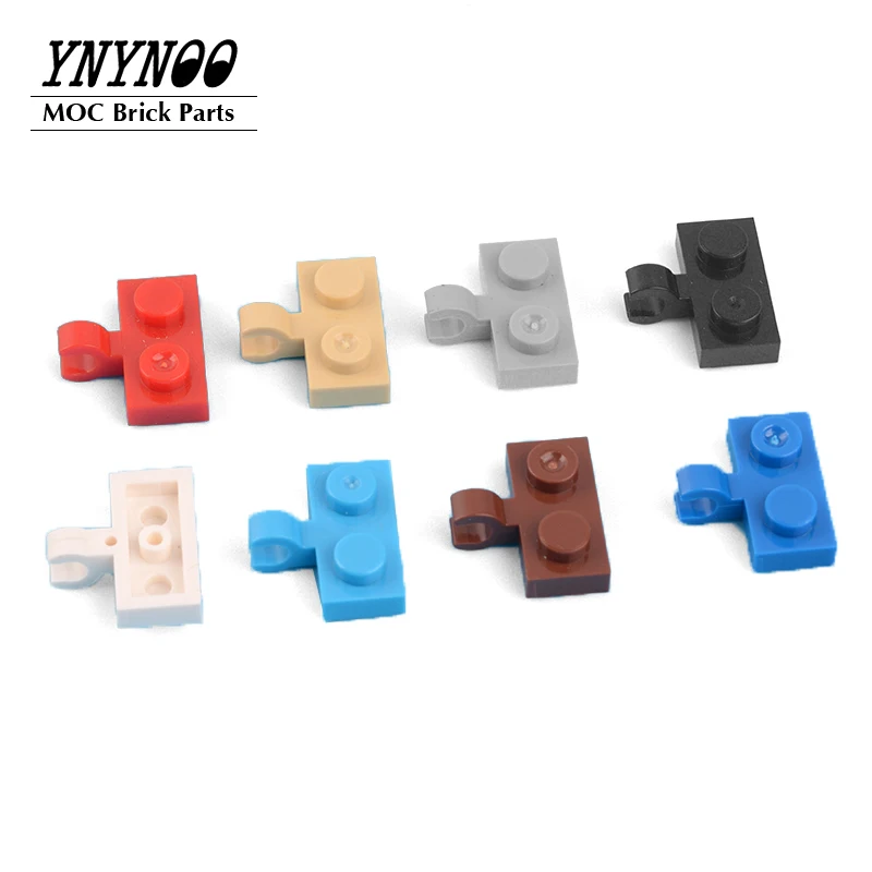 

30Pcs/lot Plates Special 1 x 2 with Clip Horizontal 11476 Plates for Handle 60478 MOC Building Block Bricks DIY Toys Parts Gifts