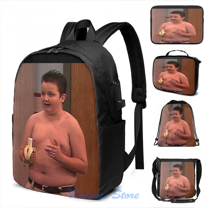 Забавный графический принт gibby icжемчужный мем с USB-зарядкой Рюкзак Мужские
