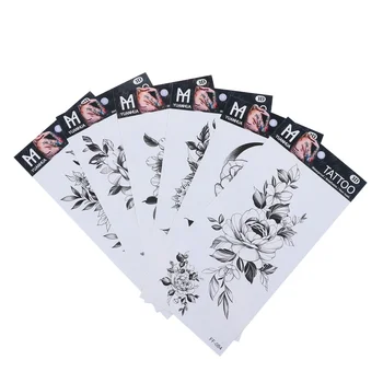 

6 pcs Body Art Tattoos Temporary 3D Flowers Waterproof Creative Sticker Fake Tattoo Arm Decoration for Girls