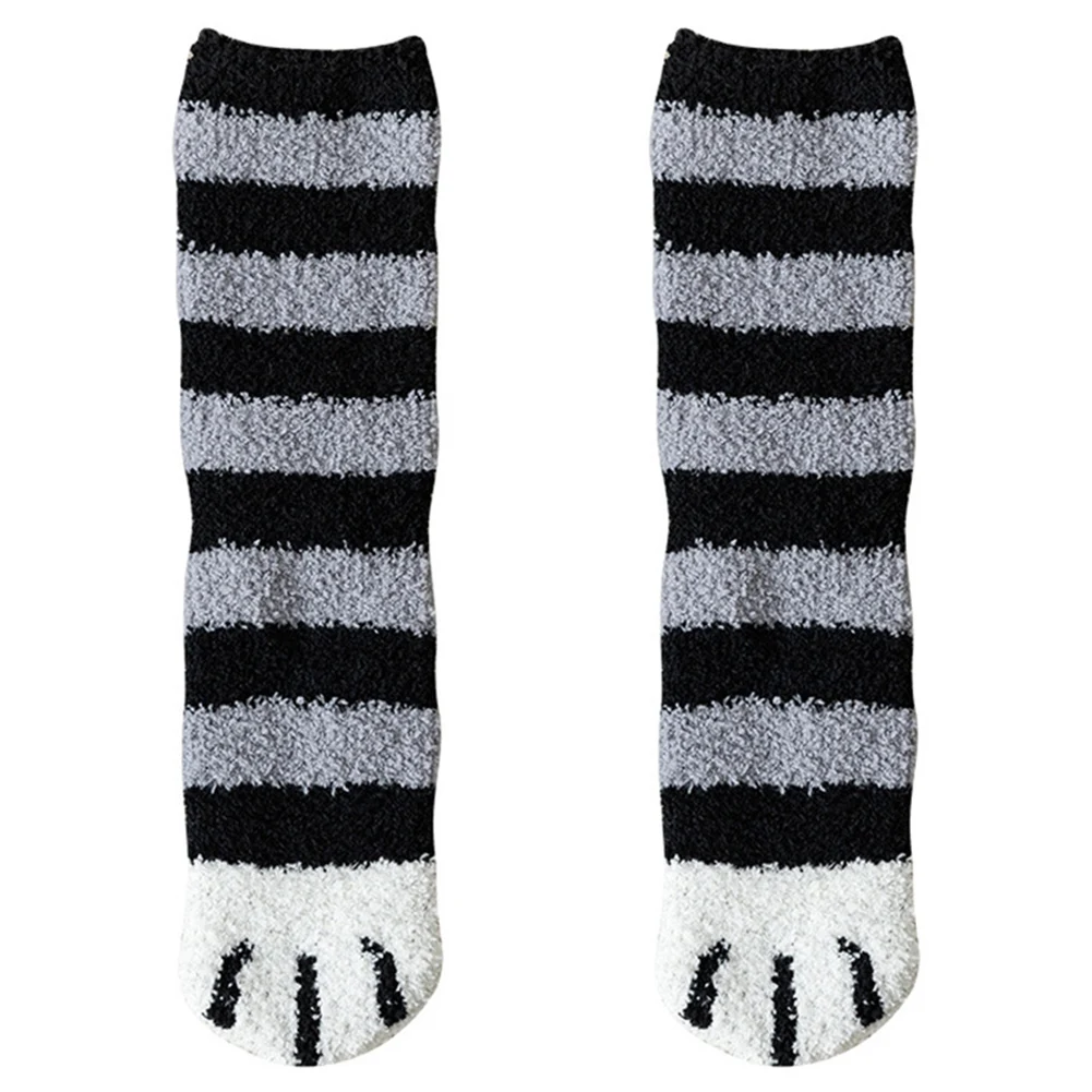 1 Pair F Новинка, женские носки из плюша и флиса, с рисунком кота, с когтями, утолщенные, Осень-зима, теплые носки, VK-ING - Цвет: 1 Pair F