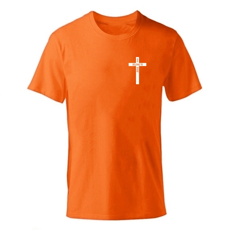 x-orange-b Модная футболка, мужские футболки из хлопка с крестиком, летние футболки для мальчиков, футболка для катания на коньках, топы с короткими рукавами, принт «христианская вера» - Цвет: x-orange-b