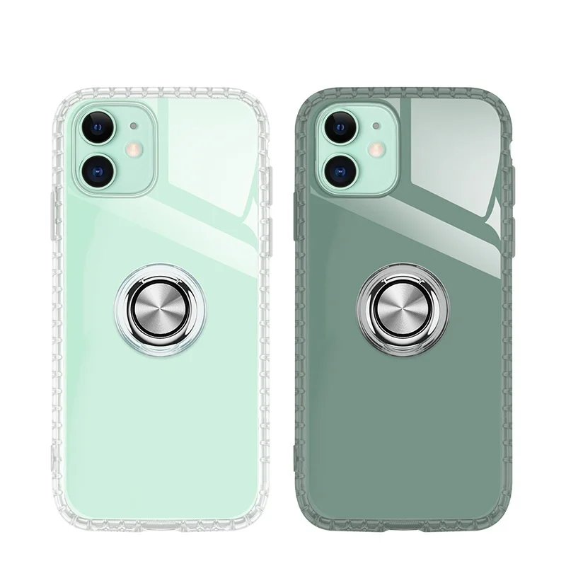 Clear TPU Rubber Soft Case for Iphone 11 Pro Max Xs Xr X 7 8 Plus Finger Ring Kickstand Phone Cover | Мобильные телефоны и