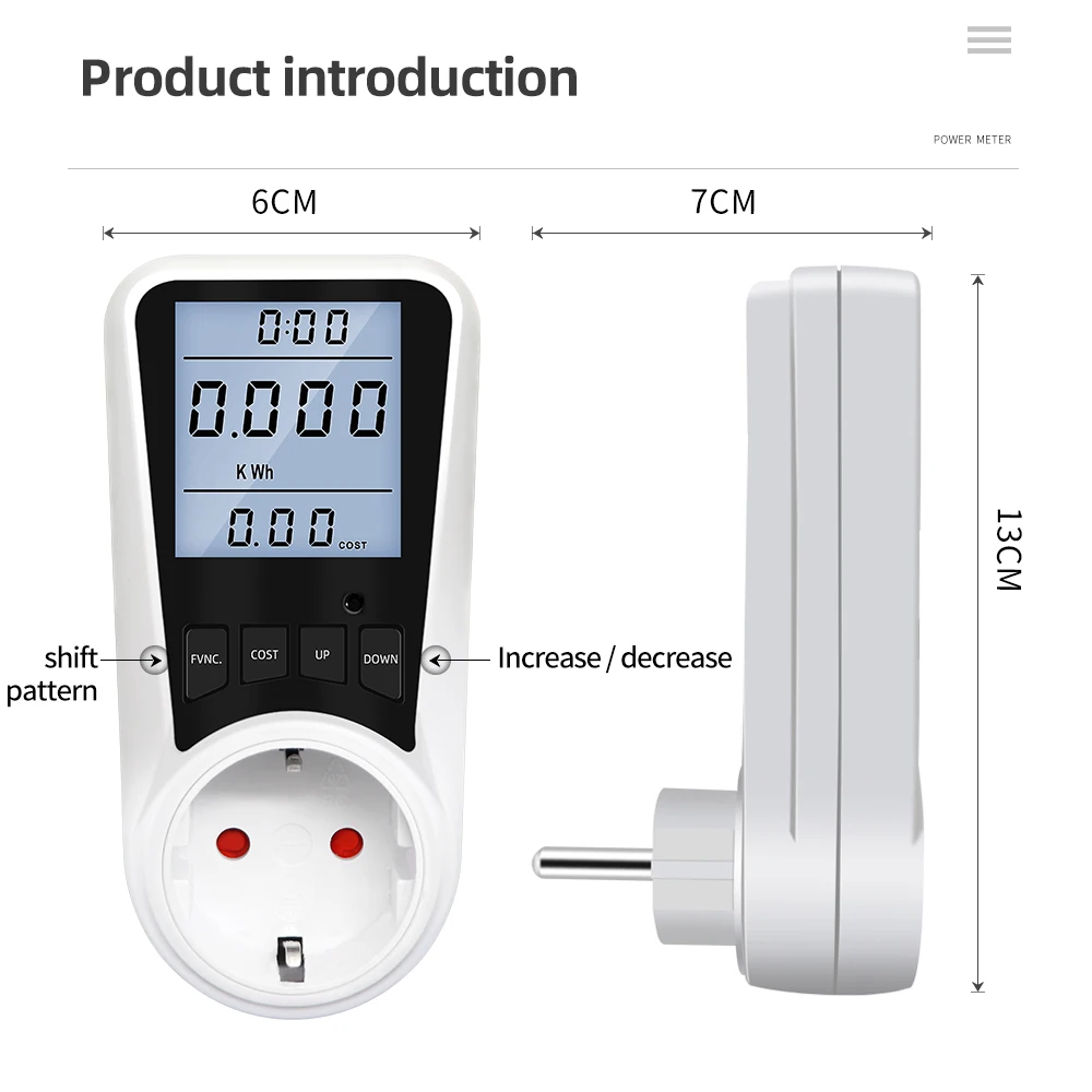 Digital AC Power Meter with Backlight