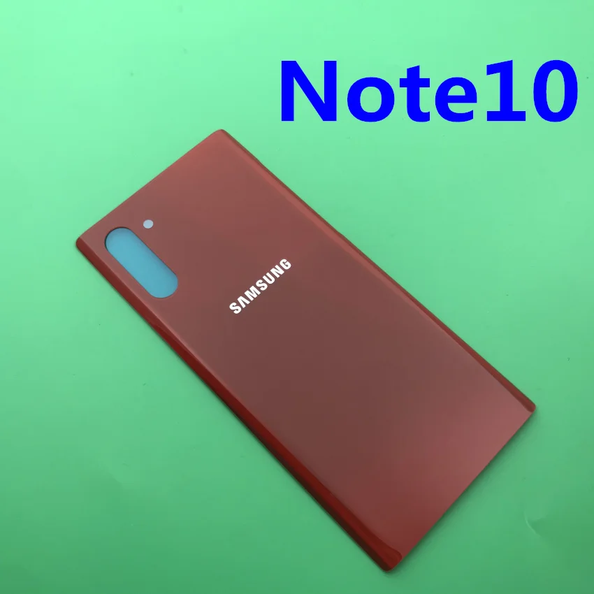 Чехол для задней батареи samsung для samsung Galaxy Note 10 N970 Note 10 plus N975 NOTE10 задний стеклянный чехол - Цвет: Note10 red