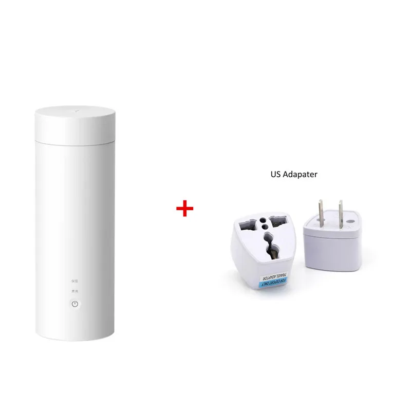 Add US Adapter Xiaomi Viomi, электрическая чашка для воды, 400 мл, портативный термос, чашка для тушения, с сенсорным управлением, изоляционный горшок, сохраняющая тепло, бутылка для путешествий, на открытом воздухе - Цвет: Add US Adapter