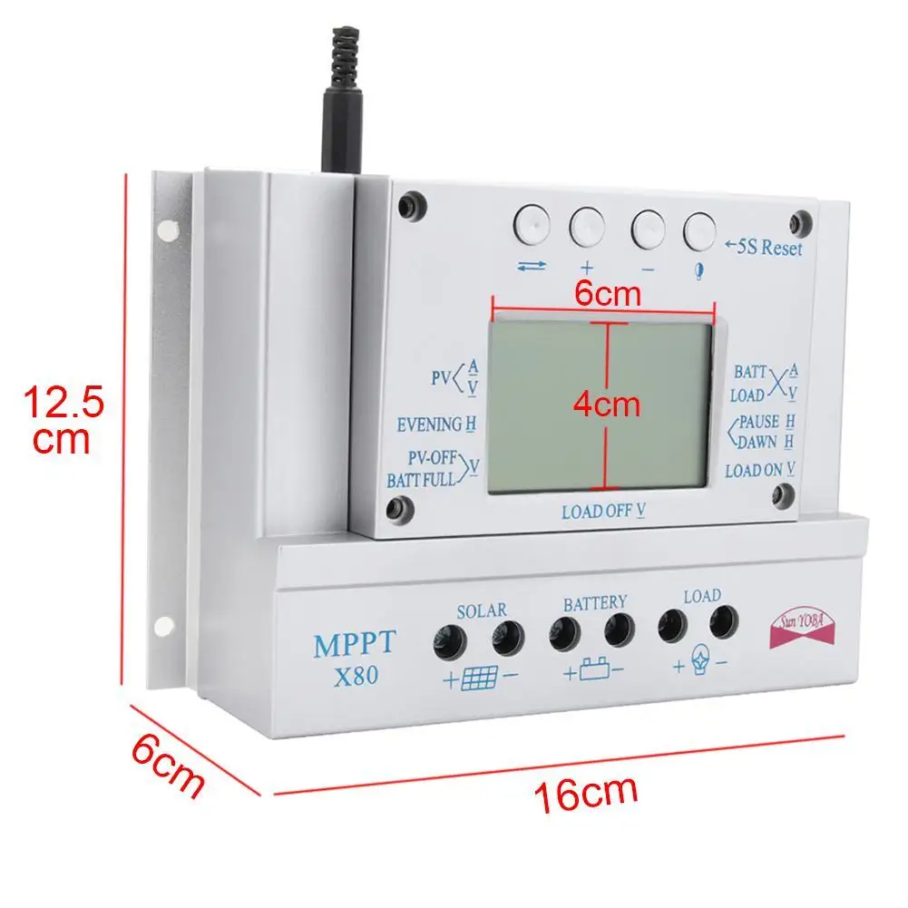 

Large LCD X Series X80A 12V/24V MPPT Solar Panel Regulator Charge Controller