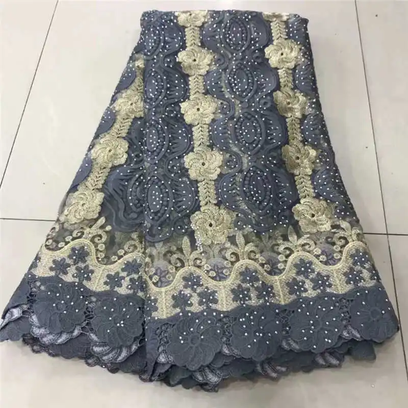 

2019 latest popular tulle lace African French Net Mesh Lace with stones fabric for Nigerian Evening Dresses Winn321s