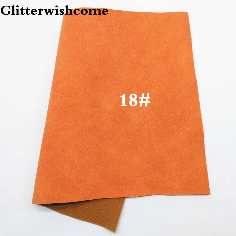 Glitterwishcome 21X29 см А4 Размер синтетическая кожа, замша кожа с блестками, искусственная из искусственной кожи Ткань Винил для бантов, GM036A - Цвет: 18