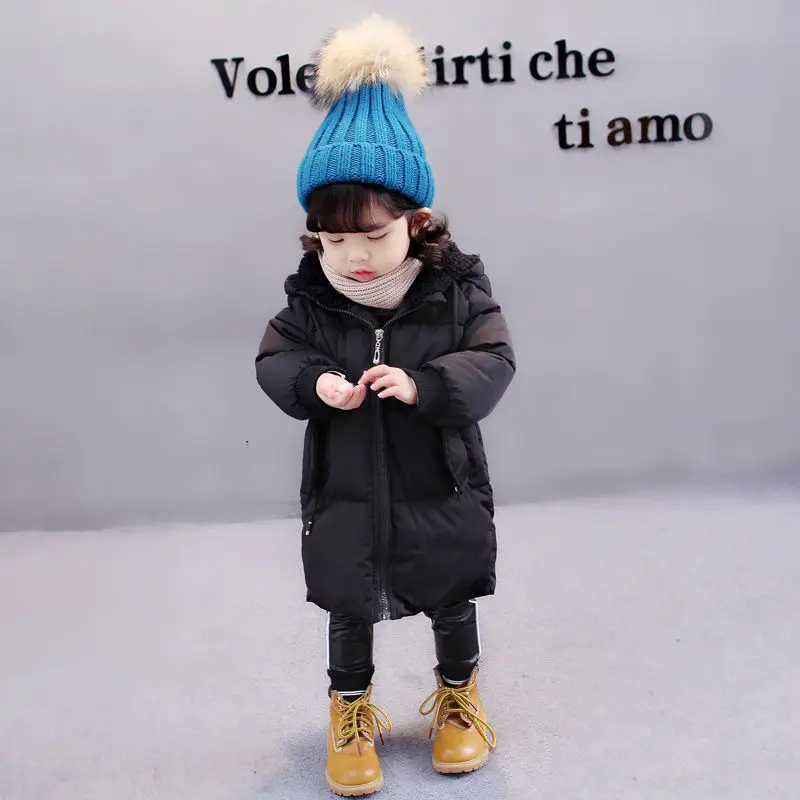 1 2 3 4 5 6 7 Year Baby Kids Parkas Winter Warm Down Jacket For Girls Coat Long Hooded Children's Outerwear Toddler Girl Clothes