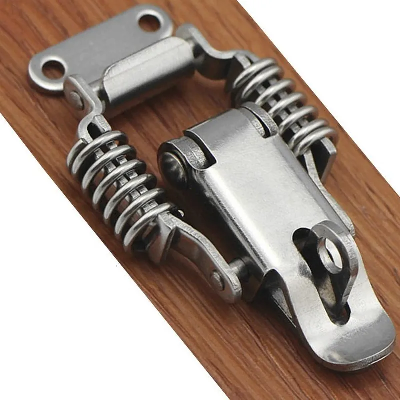 Stainless steel 304 spring hasp toolbox toggle latches lock wood suitcase buckle hinges Furniture Hardware Accessories 1pcs furniture hardware toggle latches