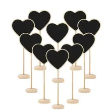 10Pcs Wooden Blackboard Chalkboard Mini Wood Message Notice Board Table Wedding Party Decor Write Information