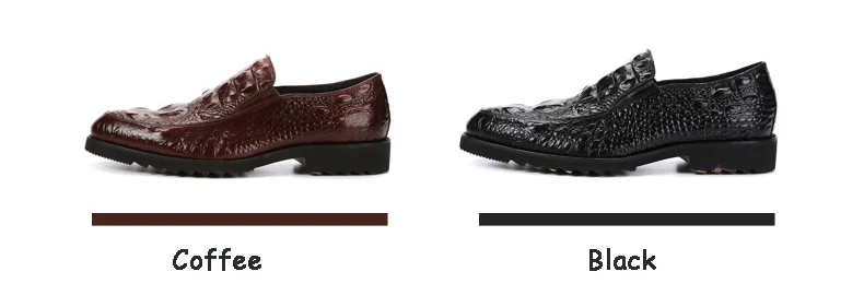 Men's Wedding Dress Shoes Leisure Casual Crocodile Leather Oxfords Shoes For Men Business Brogues Shoes Party Penny Loafers New (5)
