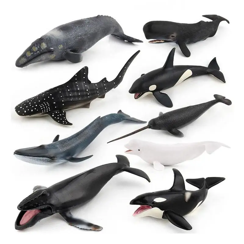 Simulation solid resin whale model ocean sealife animals Model bule whale Shark sperm whale turtle Unicorn