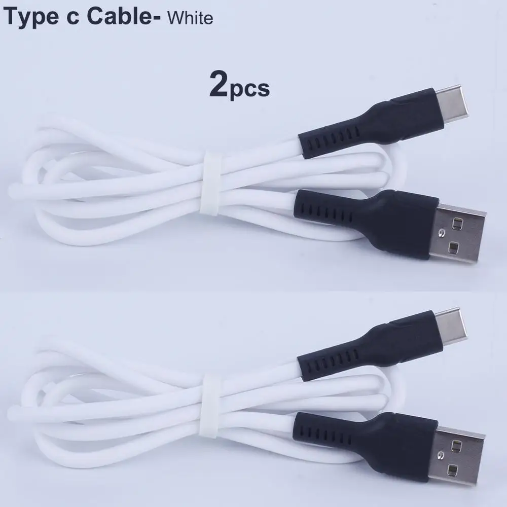 2Whitetypeccharging Силиконовый кабель usb type-c 3,1 для быстрой зарядки, передачи данных, 1 м, провод, 1 м, для samsung, huawei, Xiaomi, Android, зарядное устройство для мобильных телефонов - Цвет: 2Whitetypeccharging