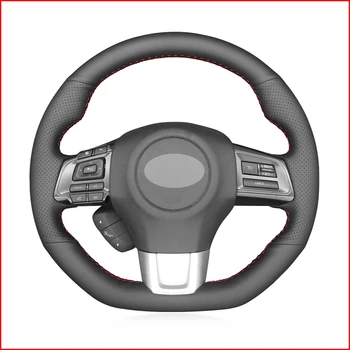 

MEWANT Black Genuine Leather Car Steering Wheel Cover for Subaru WRX (STI) 2015-2019 Levorg 2015 2016 2017 2018 2019