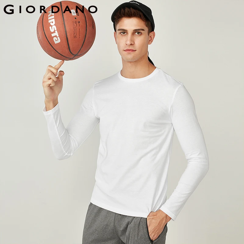 Giordano мужская водолазка с круглым воротом и длинными рукавами,выполненная из натурального хлопка