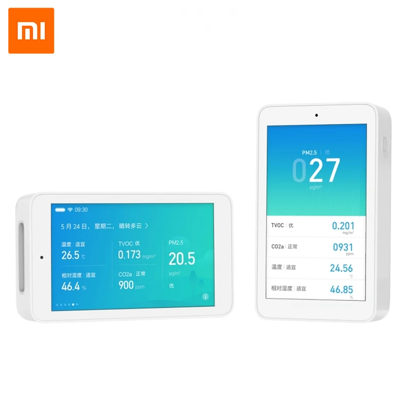 Ceny Powietrza Xiaomi Mijia tester jakości 3.97 cal ekran zdalnego monitorowania TVOC CO2 smartmi PM2.5 pomiaru temperatury i wilgotności