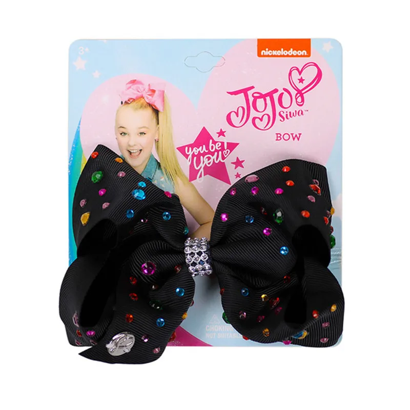 1 шт. 5 дюймов JOJO SIWA Луки заколка для волос для малышей большой бант зажим для волос ручной работы Crtstal лента для волос со шпилькой узел Аксессуары для волос для детей