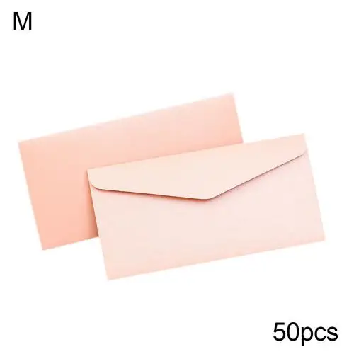Pink M 50 шт конфетных цветов, конверты из переработанной бумаги для рукоделия, поздравительные открытки, скрапбукинг, подарок для букв, бумажные открытки для школы - Цвет: Pink M