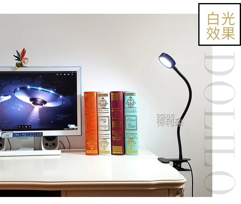  LED desk lampclamp reading lamp 30/40/50cm 5W Flexible led table light high brightness clip spot la