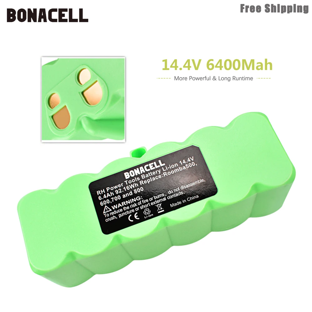 Bonacell 6.4Ah 14,8 V ионно-литиевая Батарея для iRobot Roomba 500 600 700 800 серии 510 530 550 560 580 620 630 650 760 770 780 790 L50
