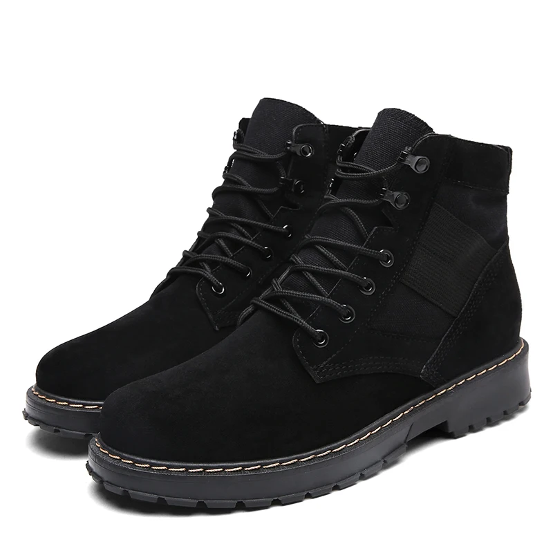 Vogue Men Boots Mens Working Safty Shoes Army Combat Boots Militares Tacticos Zapatos Men Shoes Boots Feamle - Цвет: Черный