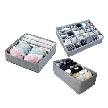 

3pcs Drawer Bamboo Charcoal Storage Box Bra Underwear Closet Organizer Case Personal Clothing Storage for Ties Socks Shorts Bra
