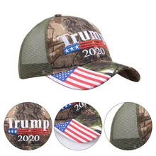 Бейсбольная кепка Дональд Трамп, камуфляжная бейсболка с флагом США, камуфляжная кепка с объемной вышивкой в виде звезд и букв, камуфляжная армейская Кепка