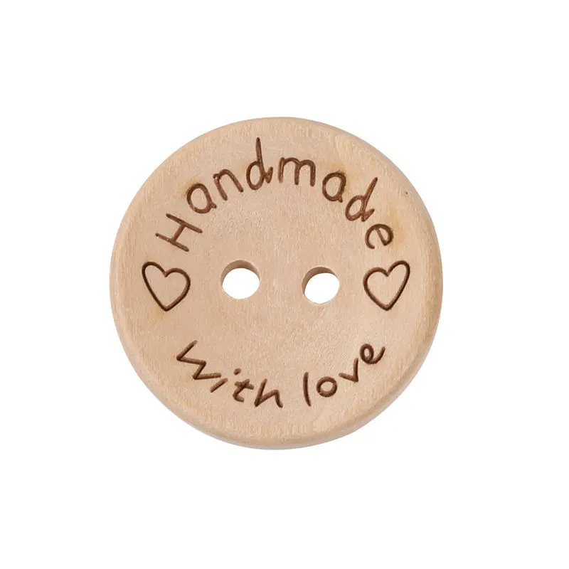 50Pcs 2Hole Natural Wooden Buttons handmade with love wood Button For Scrapbooking Craft DIY Baby Clothing Sewing Accessories 50Pcs 2Hole Natural Wooden Buttons handmade with love wood Button For Scrapbooking Craft DIY Baby Clothing Sewing Accessories