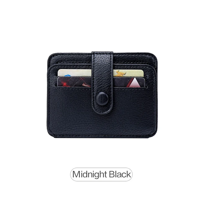 black Модный кошелек для девушек с отделением для ID карт, бизнес-банк, кредитная карта, автобусная карта, водительское удостоверение, Короткие Кошельки, корейский стиль - Цвет: black