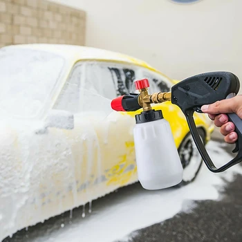 

1L Car Wash Gun Car Water Gun Pressure Washer Jet Wash 1/4" Quick Release Adjustable Snow Foam Lance Foam Cannon
