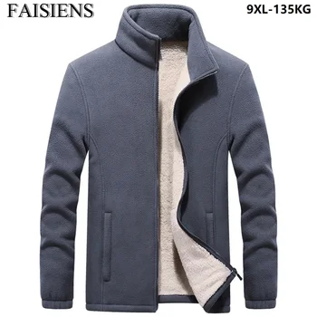 

Winter Men Tourism Fleece Warm Jackets Thick8XL 9XL Man Casual Outerwear Navy Blue 54 56 Autumn Plus Size 6XL 7XL Out Door Coat