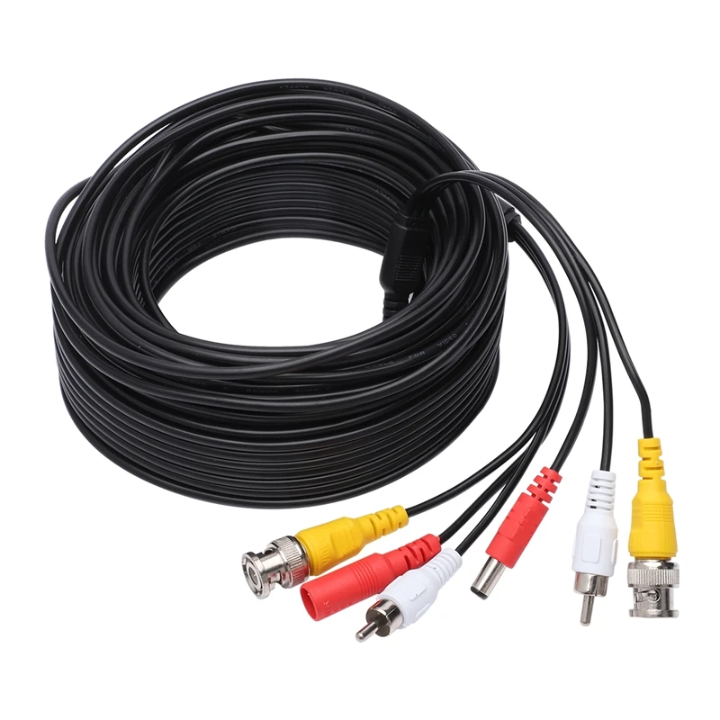 

New 2 Pcs black 100ft Feet AV Video Audio & Power BNC Cable for CCTV Video Security Surveillance Camera with 4 RCA Male to BNC F