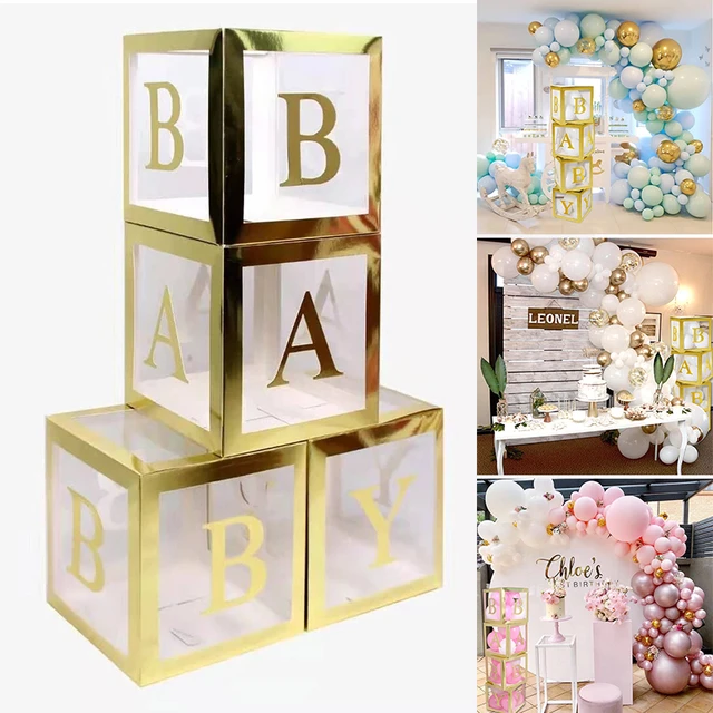 Boîte à ballons transparente pour décoration anniversaire 1 an, objet déco  pour la fête prénatale, 26 lettres disponibles, modèle DIY - AliExpress