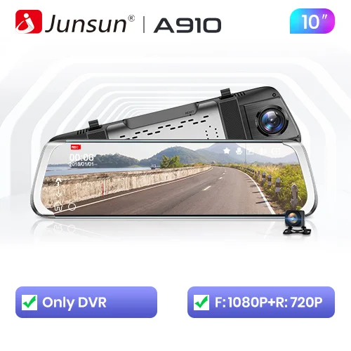 Junsun A930 ADAS 4G регистратор автомобильные видеорегистратор Камера Зеркало видео Full HD 1920x1080 зеркало заднего вида зеркало Андроид с видеорегистратором, GPS навигатором 10 дюймов - Название цвета: Only DVR