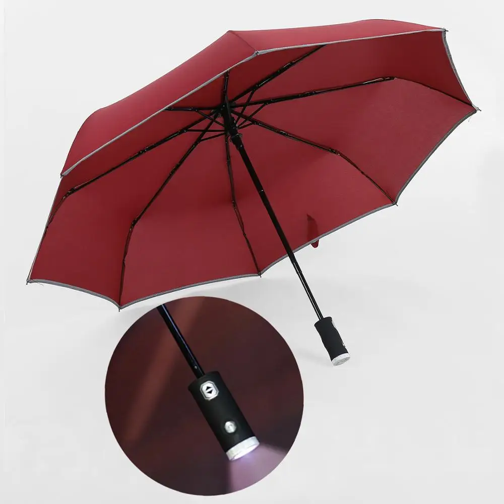 Зонт ветрозащитный портативный светодиодный светильник вспышка автоматический