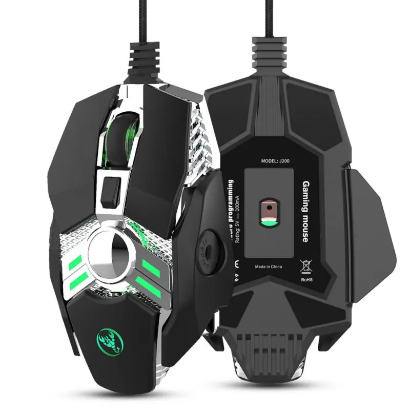 USB игровая мышь 6400 dpi 7Key программируемая проводная мышь для макросъемки эргономичная мышь для ПК и ноутбука