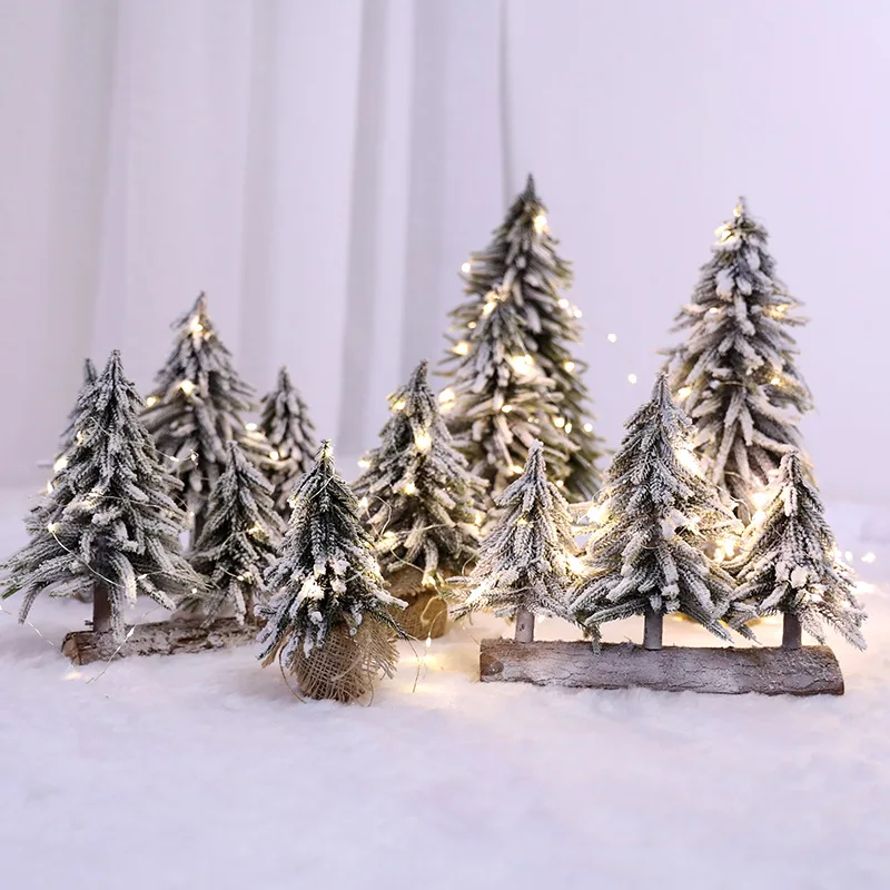 Artificial Christmas Tree Ornament Home Table Desktop Ornament Xmas Decoration For Mall Window Snow Fir Decor