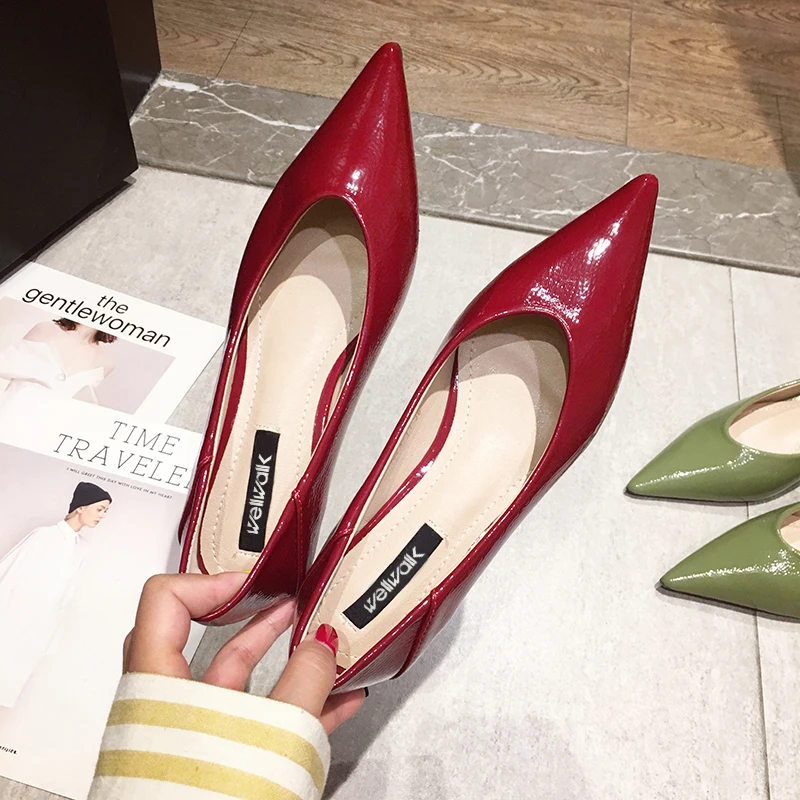 Wellwalk/деловая обувь Женские туфли лодочки на каблуке модельные вечерние с острым