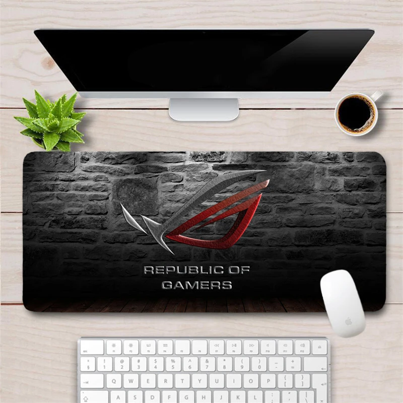 Najtaniej Duża 80x40cm fajne ASUS podkładka pod mysz do gier dla graczy Gamer blokowanie krawędzi XXL gumowe republiki graczy podkładka pod mysz podkładka pod mysz trwałe biurko na laptopa mata