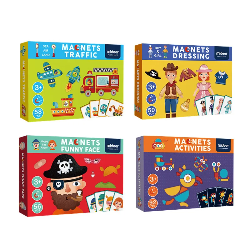 

Flexible Creative Tile Toy Traffic Geometry Creative Cartoon Multi--Drag Magnetic Book Jigsaw Puzzle