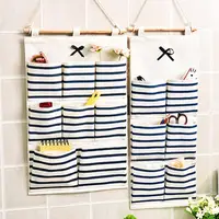 50%HOT6/8 Pockets Cotton Linen Fabric Wall Door Hanging Bag Organizer Storage Pouch 1